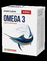 omega-3 capsule cu ulei de pește Mod de prezentare: 30 și 90 de capsule gelatinoase moi / cutie Uleiul de pește oceanic conține în concentrații mari doi acizi grași polinesaturați esențiali: acidul