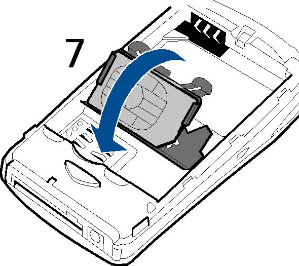 3. ÔïðïèåôÞóôå ôçí êüñôá SIM ìýóá óôç èþêç ôçò (6).
