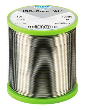 Sârmă pentru lipituri moi cu flux decapant Sârmă de lipire ISO-Core AL Sârmă pentru lipituri moi cu flux decapant pentru lipirea aluminiului şi aliajelor pe bază de aluminiu conform DIN EN 29454.1, 2.