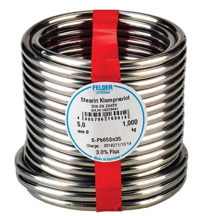 3.1.1.C Conţinut de flux decapant: 4 % standard Diametru: 1,0 mm 1,5 mm 2,0 mm Dimensiunile bobinei: 0,10 0,25 0,50 1,00 kg Aliaj DIN EN ISO 9453 Intervalul de topire Sn96,5Ag3,5 Sn96Ag4 221 C La