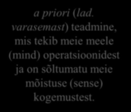 a priori (lad.