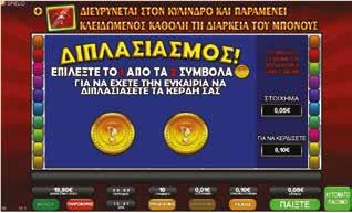 Ο παίκτης έχει την επιλογή να συνεχίσει το παιχνίδι πατώντας το κουμπί ÇΔιπλασιασμόςÈ.