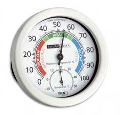 Temperaturni raspon: -10 C do 60 C Vlaga: 10% do 99% Točnost: ±0,8 C u rasponu od 10 C do 30 C izvan ±1 C ±3,5% u rasponu od 30% do 80% relativne vlage, izvan ±5% Razlučivost: 0,1 C, 1% relativne