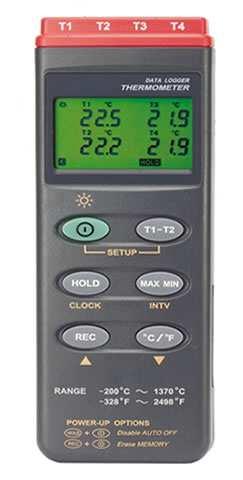 C-309 4kanalni DIGITALNI TERMOMETAR s dataloggerom Termometar C-309 je četverokanalni digitalni mjerač sa napajanjem iz baterije i internim spremnikom podataka za 16.
