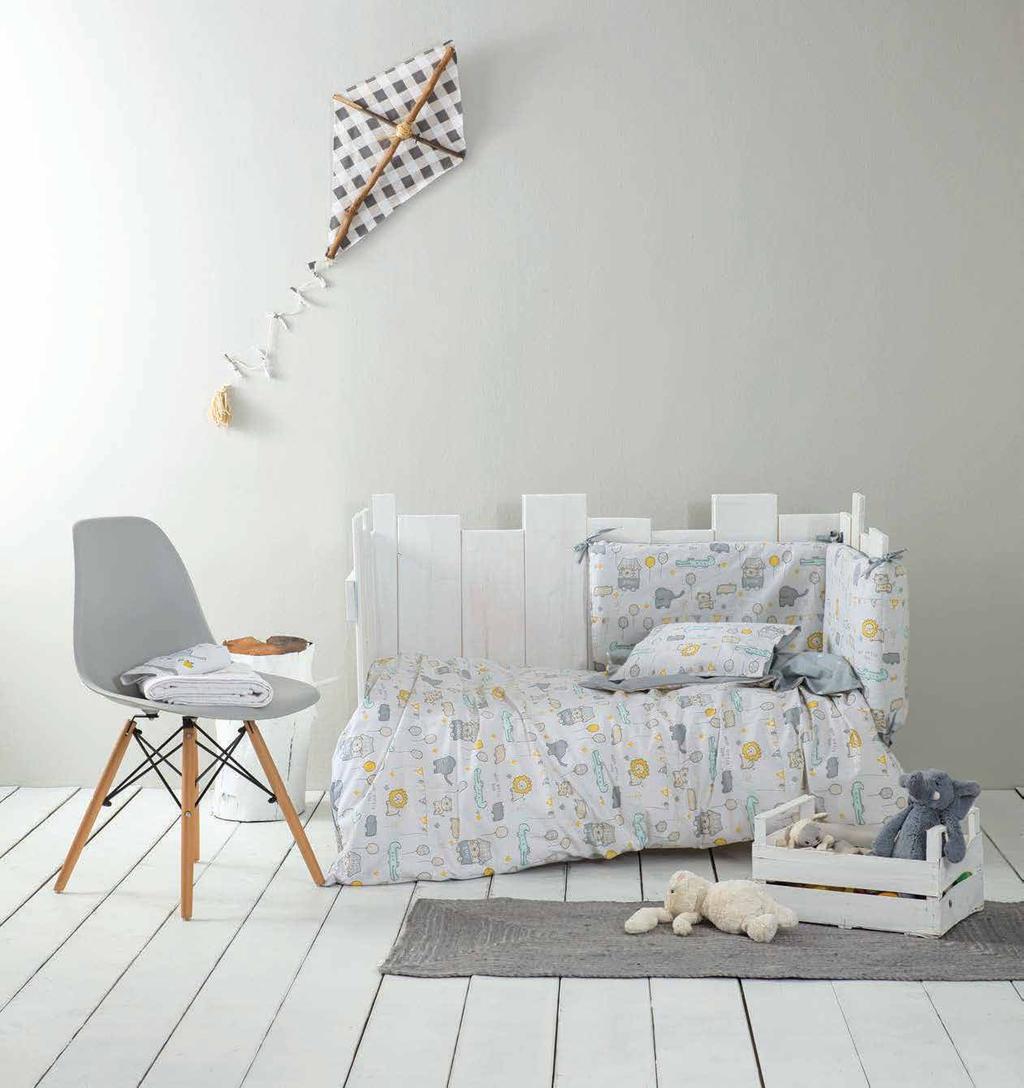 Petit Zoo Gray 100% Cotton Σετ