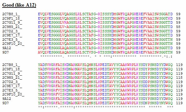 CDR1 CDR2 CDR3 YYD Good neutralisers have a YYD (115) motif.