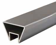Aluminium 2 21118 Τετράγωνη Κουπαστή 50x50 με Εγκοπή Γυαλιού Πάχος γυαλιού: 10-14mm Υλικό: