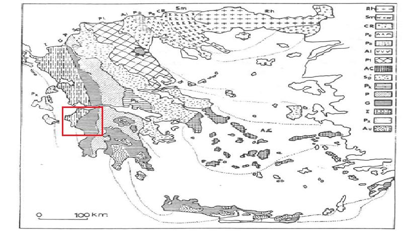 Σχήμα 10 : Γεωτεκτονικό σχήμα των Ελληνίδων ζωνών.