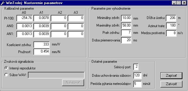Aktuálny údaj teploty vzduchu, rýchlosti a smeru vetra.