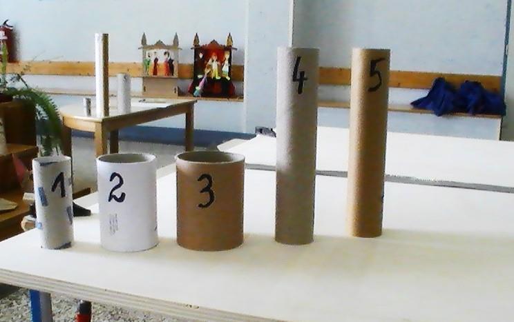 Poiskala sva pet (5) različnih papirnatih tulcev, ki so se razlikovali po dolžini, masi in obsegu.