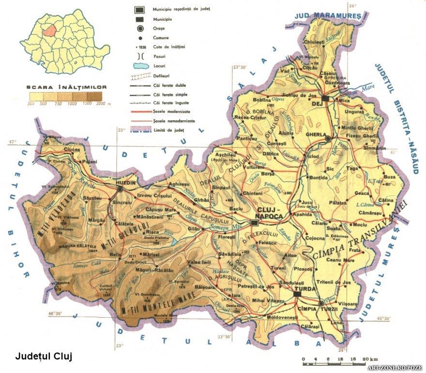 I.ANALIZA STĂRII DE SĂNĂTATE A POPULAŢIEI JUDEŢULUI CLUJ Judeţul Cluj, situat în zona nord-vestică a provinciei transilvănene, are o suprafaţă de 667.440 ha, dintre care 50.