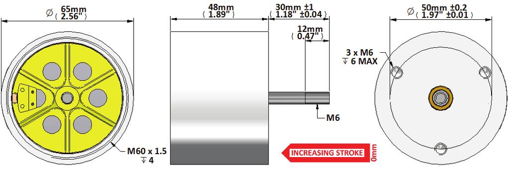 P 1 is the continuous (1% ED) excitation power at mounted to a massive heatsink at 2 C VM6548 4 VM6548 315 VM6548 2 GEEPLUS VM6548 P 1 28 W Total Mass 95 g T max 13 C Coil Mass 9 g R 2 7.8 7.