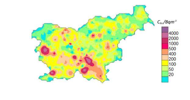 2.3.4 Biološki učinki sevanja Slika 2: Koncentracija radona v Sloveniji Sevanje povzroča fizikalne, kemijske in biološke učinke. Človeško telo je na učinke sevanja zelo občutljivo.