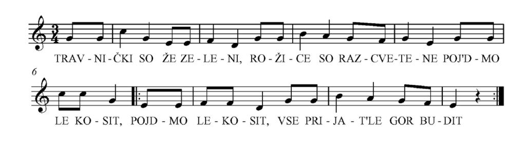ZVO»NI ZAPIS (CD 2): 63. Ljudska TravniËki so æe zeleni (vokalno inπtrumentalna izvedba) 64. Ljudska TravniËki so æe zeleni (vokalno inπtrumentalna izvedba z lastnimi zvoëili) 65.