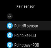 2. Επιλέξτε Pair sensor (Σύνδεση αισθητήρα) για να εμφανιστεί η λίστα με τους τύπους αισθητήρων. 3.