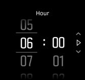 Εξέλθετε από το χρονόμετρο σαρώνοντας προς τα δεξιά ή κρατώντας πατημένο το μεσαίο κουμπί. 3.36. Ώρα και ημερομηνία Ορίζετε ημερομηνία και ώρα κατά την αρχική ρύθμιση του ρολογιού.