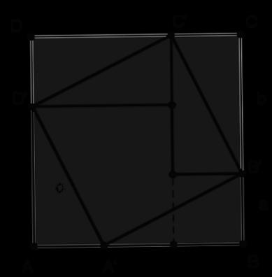 Јасно, квадратна површ АBCD је унија квадратне површи А'B'C'D' и четирију троугаоних површи којима су ивице a, b, c.