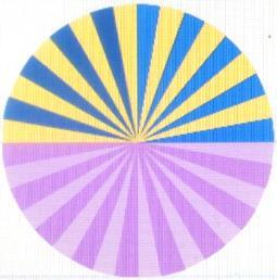Слика: Делимо круг на тридесет шест делова које уклапамо у виду паралелограма То значи
