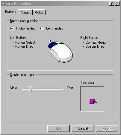 2.2.2 Aplicatia Mouse Permite personalizarea mouse-ului.