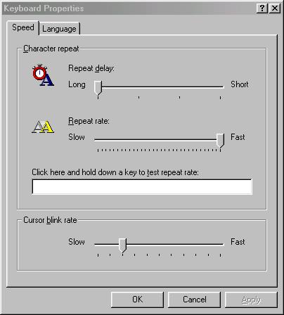 2.3 Aplicatia Keyboard Permite personalizarea tastaturii Eticheta Speed modifica viteza de repetare a caracterelor agat si trag de acest potentiometru pentru a schimba intervalul de intarziere