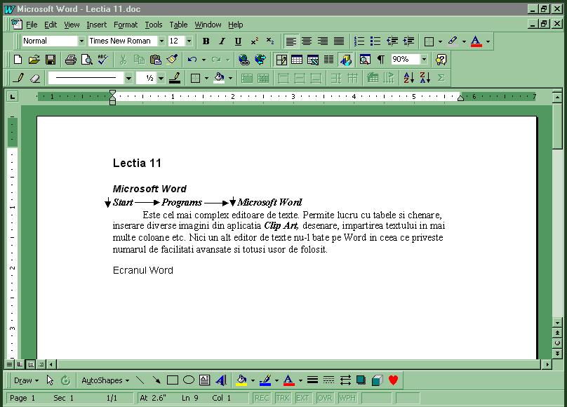 Capitolul 3. Microsoft Word Start Programs Microsoft Word Este cel mai complex editor de texte.