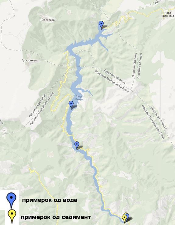 Figure 13. Taking samples of water and sediment from the river Treska after v.
