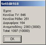 Στις ρυθµίσεις είναι αποθηκευµένες εκτός από τα δεδοµένα των καναλιών, οι ρυθµίσεις για την κεραία (LNB) και τους δορυφόρους. Αυτές οι ρυθµίσεις είναι πιθανώς διαφορετικές από τις δικές σας.