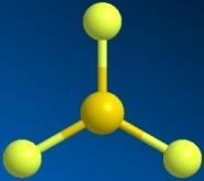 În trifluorura de bor (BF 3 ), atomul central (B) posedă trei perechi de electroni de legătură. Conform modelului VSEPR, atomii de fluor sunt amplasaţi în vârfurile unui triunghi echilateral.