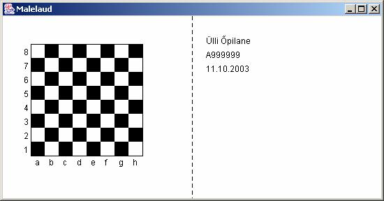 Graafika 39 Ülesanne 58 Malelaud (2003/2004) Kirjutada programm, mis joonistab järgmise pildi.