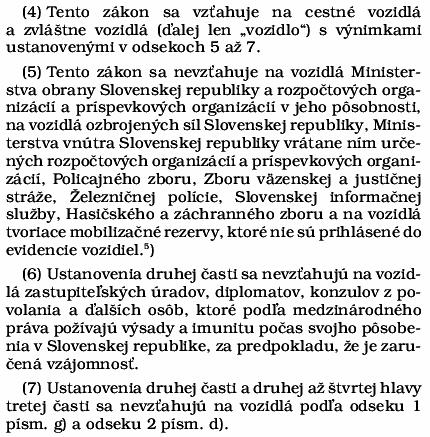 Ktorých vozidiel sa ustanovenia zákona