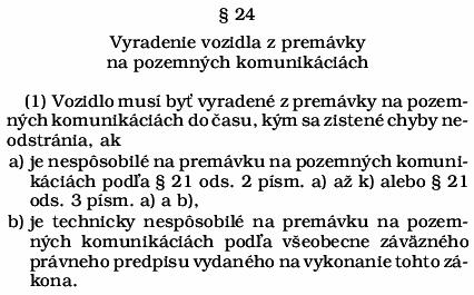 Vyradenie vozidla z premávky na
