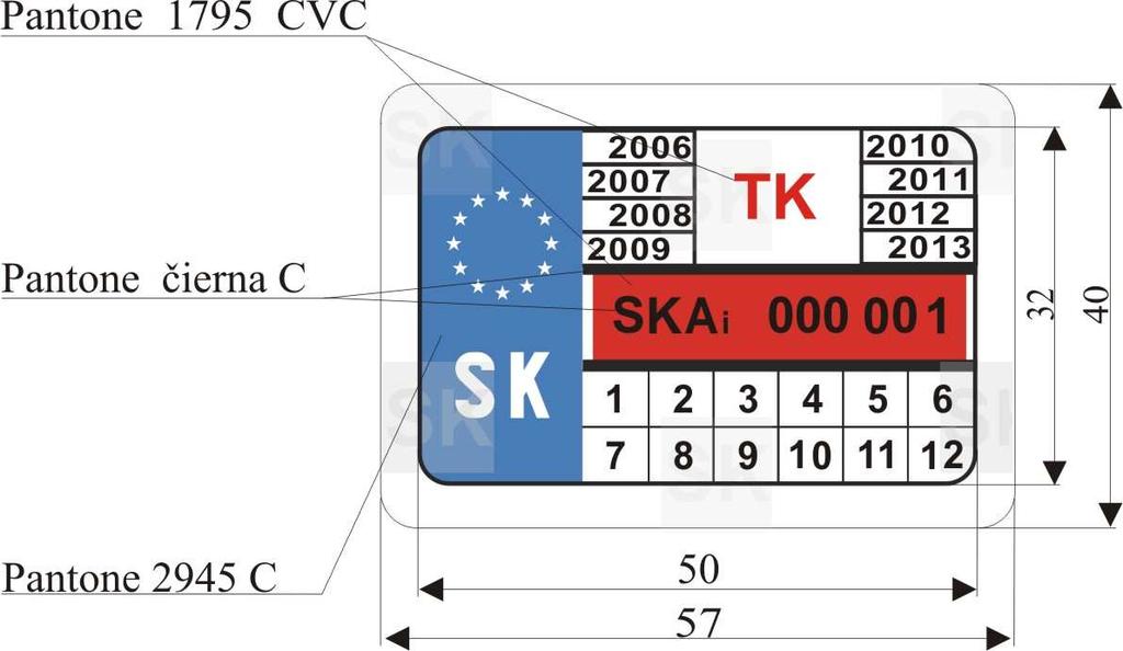 Kontrolná nálepka používaná počnúc 1.2.