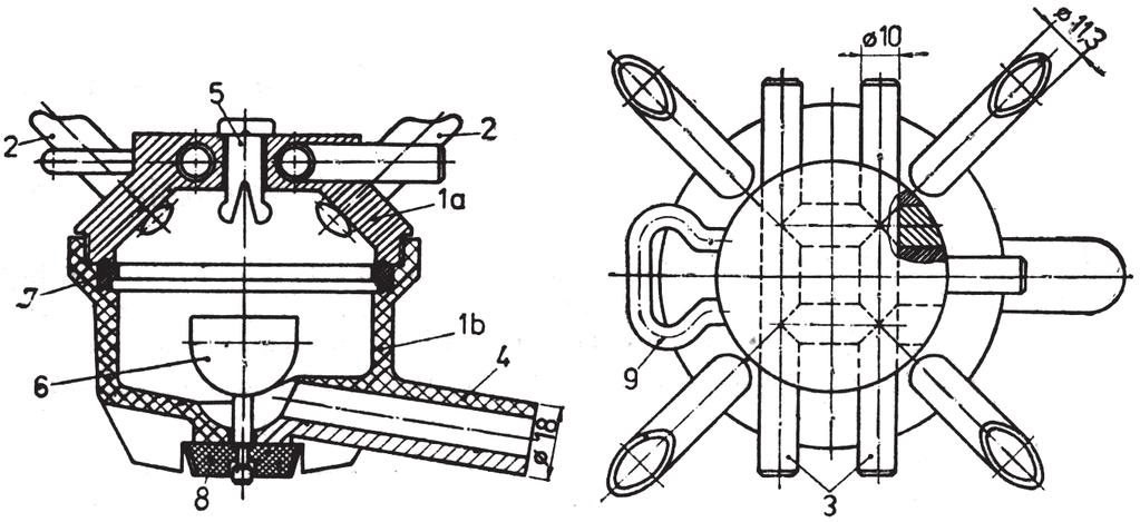 ternarea presiunii atmosferice cu presiunea negativ (vacuumul). Pulsaiile obinute, fiind prea slabe, sunt transmise la amplificatoarele (pulsatoarele) individuale mecano-pneumatic (fig. 3).