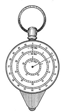 Obr. 65 Mechanický krivkomer Obr. 66 Digitálny krivkomer b) Meranie vzdialenosti pomocou odpichovadla je pomerne presné, ale aj dosť prácne.