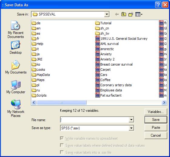 حفظ الملف: األمر الفرعي SAVE و SAVE AS خاصان لحفظ البيانات حيث أ( SAVE AS يستخدم إلعطاء اسم جديد للملف مع حفظه ويمكن كما ذكر سابقا حفظ ما يلي: - بيان المتغي ارت. DATA - مخرجات NAVIGATOR.