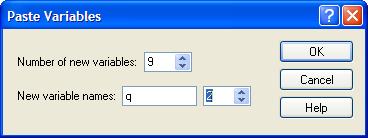 VARIABLES PASTE كما في الشكل التالي.
