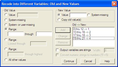المثال السابق مع اختيار Output variables are strings في المربع الحواري السابق مع استبدال التصنيف