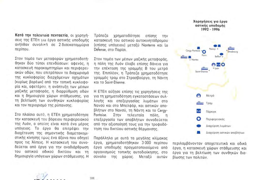 Επιπλέον, η Τράπεζα χρηματοδότησε γραμμές τραμ στο Στρασβούργο, τη Νάντη και το Saint-Etienne.