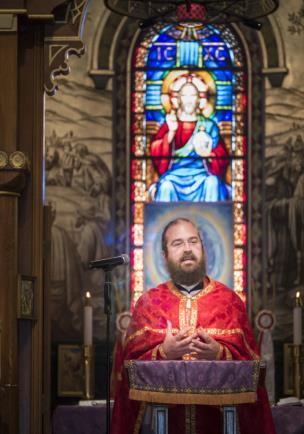 If you have any further questions about this, please speak with the clergy. Women should remove all lipstick when approaching for Holy Communion.