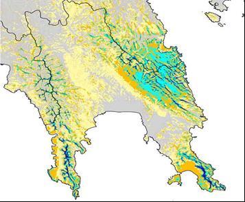 Αηνιηθφο ράξηεο λνκνχ Λαθσλίαο 5.3.1 ηνπνζεζία εγθαηάζηαζεο αηνιηθνχ πάξθνπ χκθσλα κε ηελ θείκελε λνκνζεζία (Ν.3468/2006, ΦΔΚ.Α 129, αξζ.