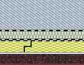 Acoperiºuri ºi terase 05 Pozarea plăcilor de beton spălat pe plăcile URSA XPS se poate realiza atât pe aparate de reazem tip pendul cât şi pe un strat de pietriş fin, cu o granulaţie de /8.
