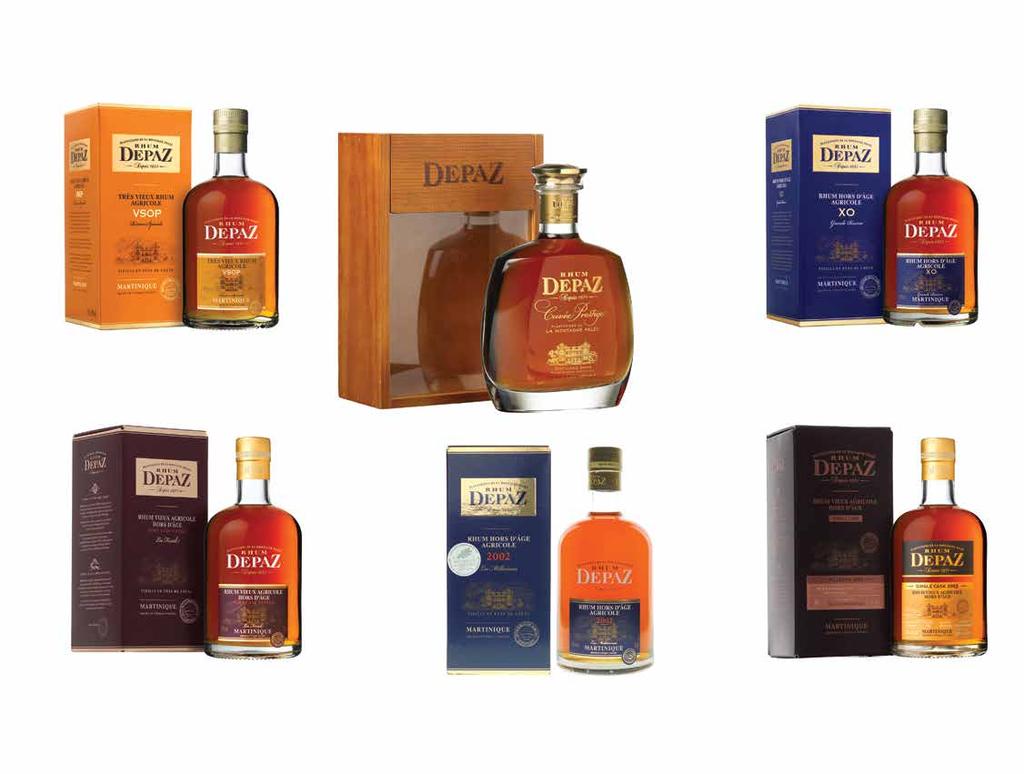 RHUM MARTINIQUE Appellation d Origin Controlee Martinique Agricole Rhums from pure sugar cane juice DEPAZ: Le Grand Cru DEPAZ Cuvée Prestige 45% vol 70cl 170 00 DEPAZ-VSOP Very Old Rum VSOP 45% Vol