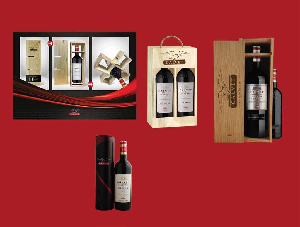 FRANCE: BORDEAUX 14 90 Calvet Reserve Bordeaux Red in Mini Cellar gift box 13 90 11 50 29 75 25 00 29 50 Calvet Wooden Gift Box With: 2 Calvet Reserve Bordeaux Red 2 x 75cl CALVET GIFT: