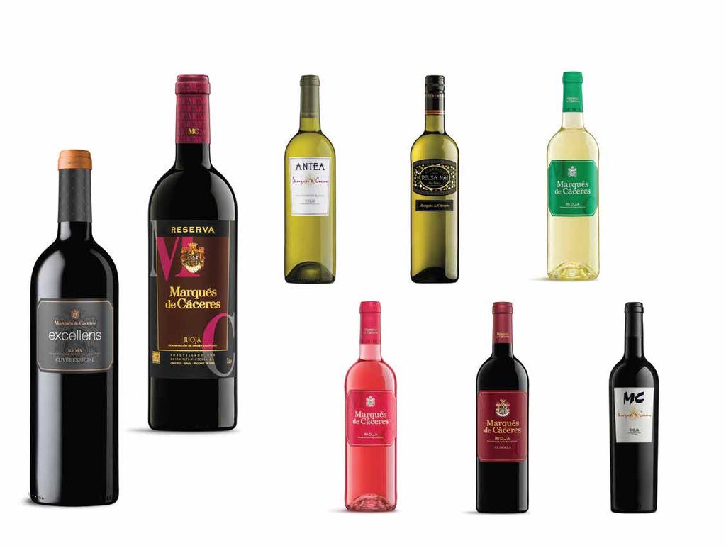 SPAIN: RIOJA 15 90 Excellens Cuvée 2012-75cl Marqués de Cáceres 12 00 Antea Barrel Fermented 2014-75cl Marqués de Cáceres 14 00 Albarino Deusa Nai 2016-75cl Marqués de Cáceres 9 00 Rioja White