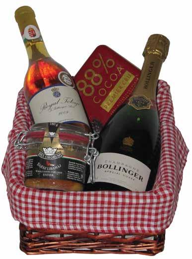 Cru Dark Chocolates 88% Cocoa Tin Box 150gr ΩΡΟ / GIFT: 17 CS 09 153 00 130 00 Basket (M) + Table-runner (150x50 cm) With: 2 Chateauχ Des Combes Saint Emilion Grand Cru Red 75cl 1 Champagne Nicolas