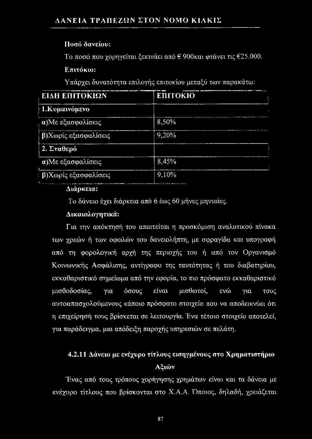 Δικαιολογητικά: Για την απόκτησή του απαιτείται η προσκόμιση αναλυτικού πίνακα των χρεών ή των οφειλών του δανειολήπτη, με σφραγίδα και υπογραφή από τη φορολογική αρχή της περιοχής του ή από τον