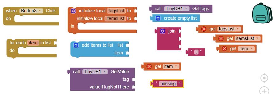 4. «Κνπκπψζηε» ηελ εληνιή add items to list θαη θνξηψζηε κε ηελ εληνιή ("call...get Value") ηα ζηνηρεία ηεο βάζεο ζηελ άδεηα ιίζηα. 5. Απνζεθεχζηε θαη εθηειέζηε ηελ εθαξκνγή.