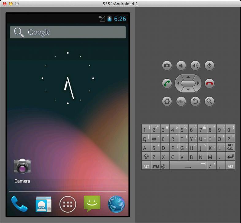 δηαζέζηκε ζπζθεπή Android, ν ρξήζηεο είλαη ζε ζέζε λα ειέγμεη ηελ εθαξκνγή πνπ έρεη δεκηνπξγήζεη ρξεζηκνπνηψληαο ηνλ πξνζνκνησηή Android, έλα ινγηζκηθφ πνπ εθηειείηαη ηνπηθά ζηνλ ππνινγηζηηθή θαη