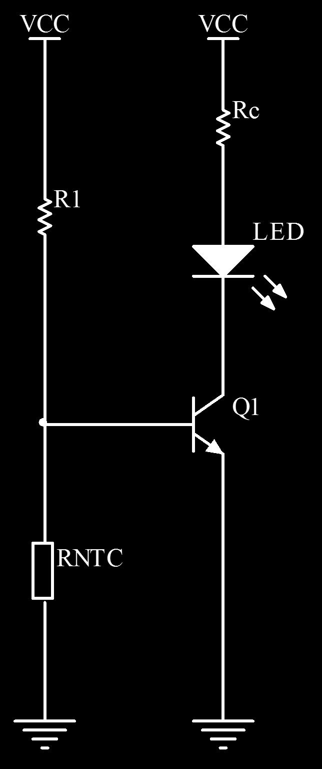 ZADATAK 23. U kolu sa slike bipolarni tranzistor sa NTC otpornikom (R NTC ) i LED-om radi kao indikator kritične temperature.