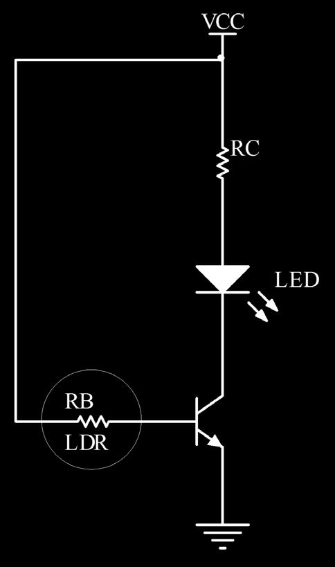b) Na osnovu zavisnosti otpornosti fotootpornika od osvetljenosti, odrediti iznad kojih vrednosti osvetljenosti će LED svetleti punim intenzitetom. Poznato je: V CC =5 V, V CE(sat) =0.2 V, V BE =0.